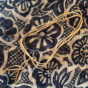 Festival Chic Tan Suede Cord Necklace